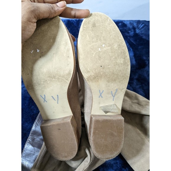 Sole Society knee high boots sz 8 cow suede leather shoes taupe brown tan tall - Picture 8 of 9